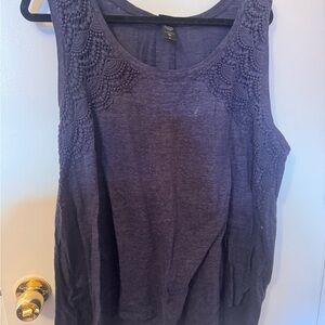 torrid Purple Crochet-Trim Scoop Tank
